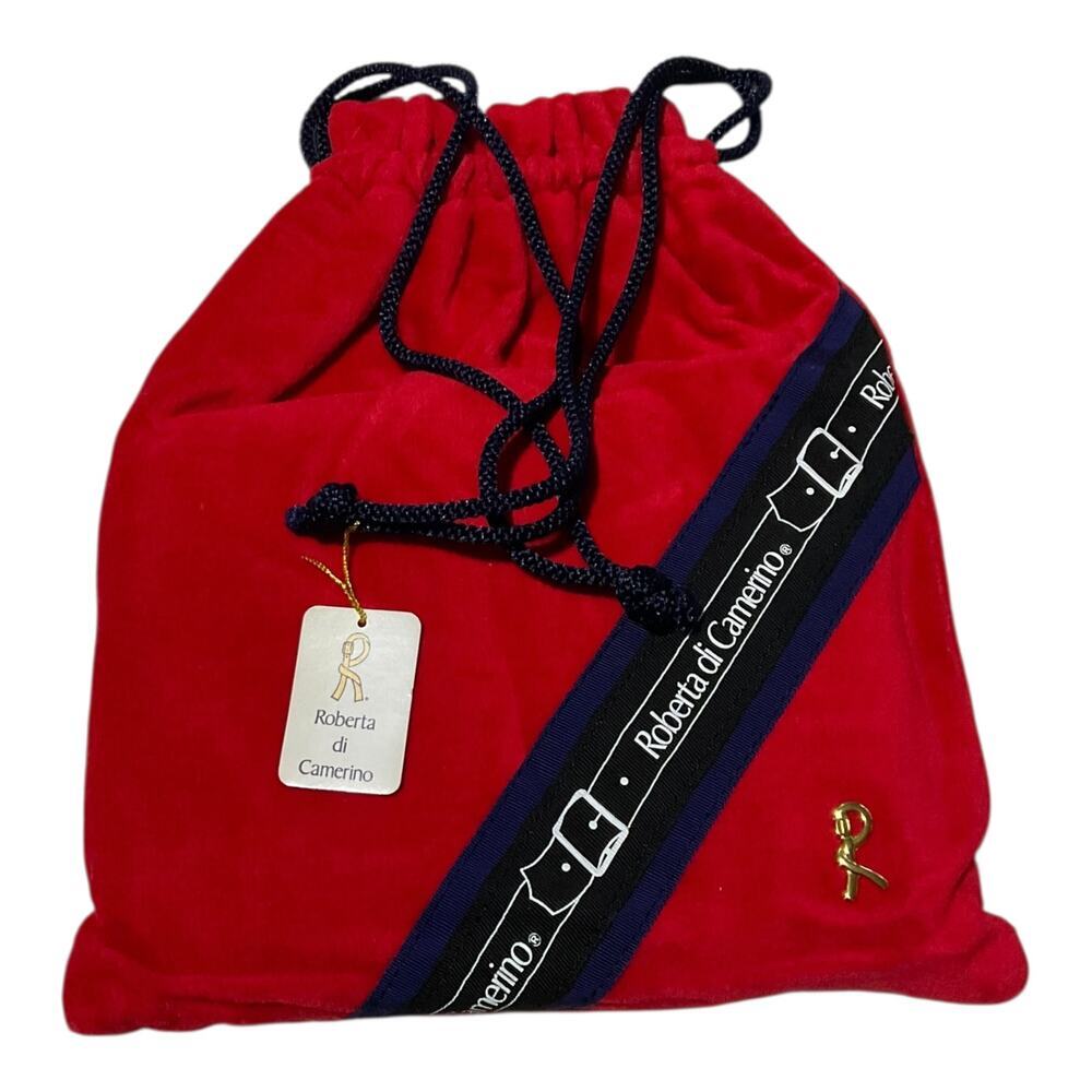 Roberta Di Camerino Red Velvet Pouch Bag NWT
